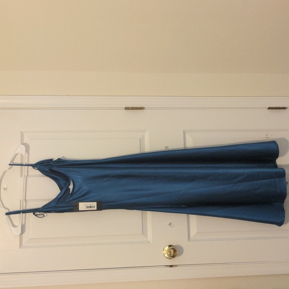 NWT Cinderella Divine cowl neck satin slip midi dress - Picture 5 of 5